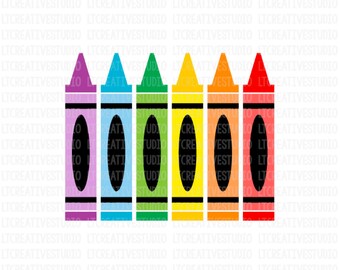 Crayons SVG, Crayon Svg, School SVG, SVG Files, Silhouette Files, Cricut Files, Back To School Cutting Files