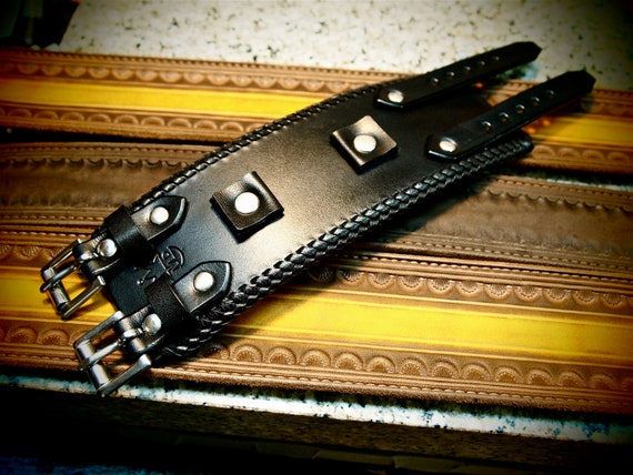 Leather cuff Bracelet Johnny Depp vintage style Wristband Best quality Made for YOU in USA by Freddie Matara