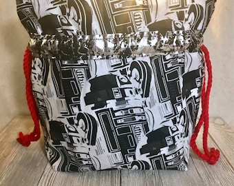 Medium Sock Bag, project bag, knitting, crochet