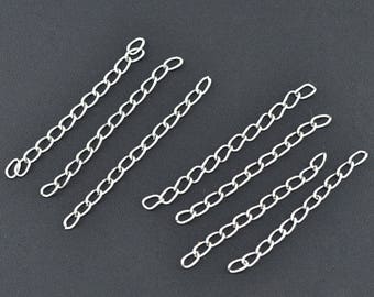 FIL16 - Set of 20 setting, extension or adjustment metal chains Silver 50 x 3