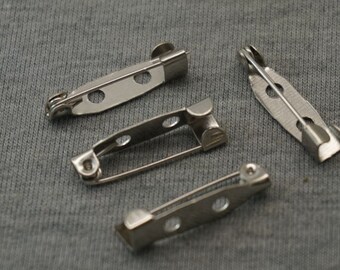 100pcs Nickel Plated Iron Safety Brooch Pin Back Bar Component Brooch Base 20x5mm -A3585