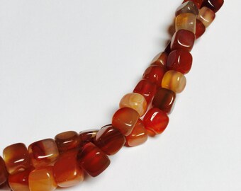 Carnelian Cube Beads - 110 Beads - #347