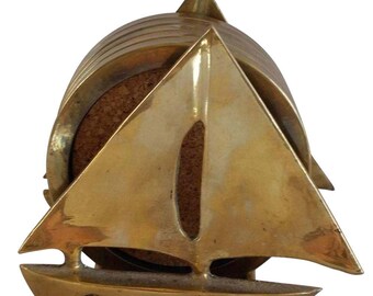 Brass Sailboat and Coaster