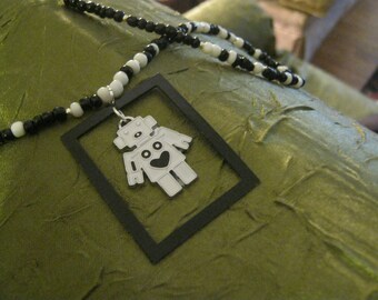 Geek Binary Robot Necklace