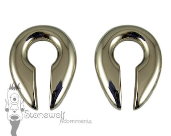 Pair of Bronze Keyhole Ear Weights for Stretched Lobes