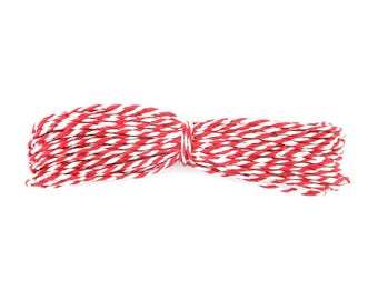 3 m cord bakers twine, red and white 1.4 mm (28A)