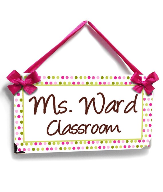 personalized teacher name classroom door sign simple design