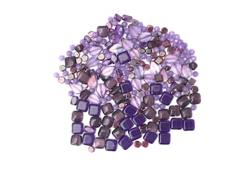 Mixed lot of purple shaded beads-DESTASH