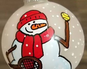 Tennis Ornament - Personalized Ornament - Hand-painted - Tennis Coach Gift - Tennis Team Ornament - Tennis Player Gift - Tennis Player