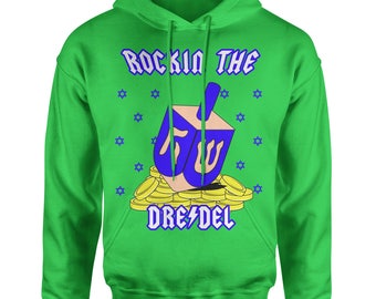 Rockin' The Dreidel Ugly Hanukkha Adult Hoodie Sweatshirt