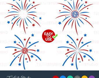 Fireworks Svg, 4th of July svg, Files for Silhouette Cameo or Cricut, Commercial & Personal Use.