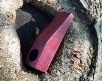 Solid Purple Heart smokers "micro wedge" pipe for recreational smokers, smokers pipe