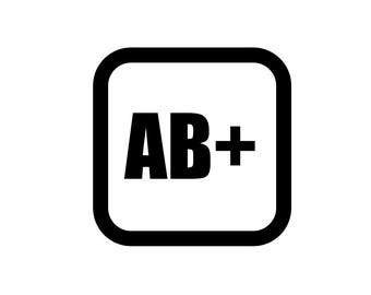 Medical Patch - Blood Type AB POSITIVE - Embroidered