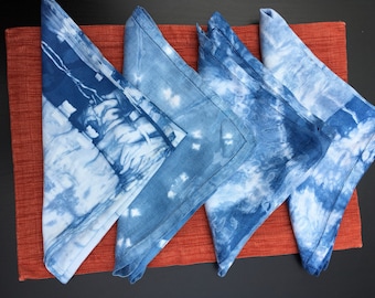 Vintage indigo dyed napkins