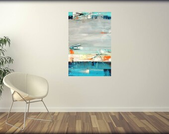 mid-century modern abstract original painting midmod retro art