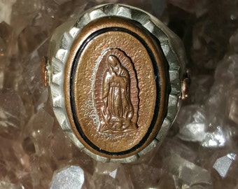 1940's Virgen de Guadalupe Mexican Biker Ring