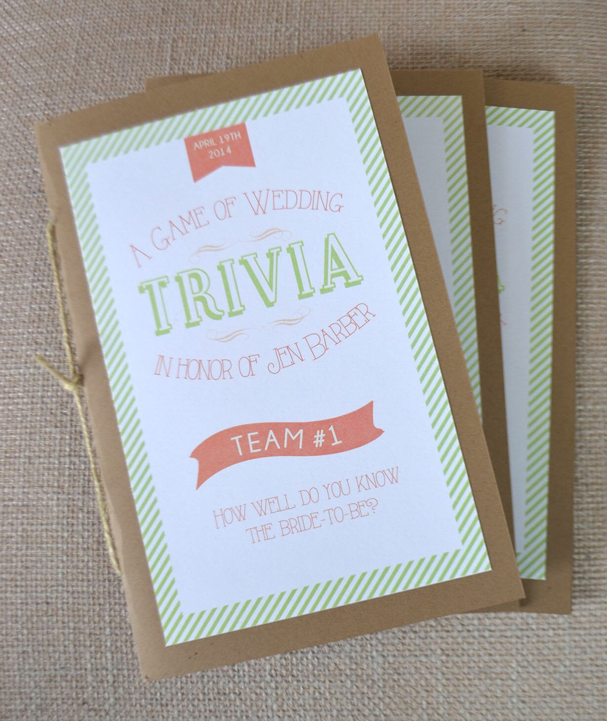 wedding trivia cards