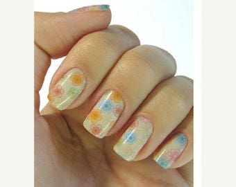 On Sale flower nail stickers decals nail art water decals, Nail Water Decals Transfers Wraps