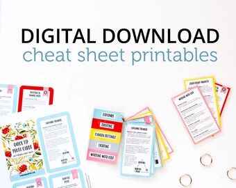 Quick Tip Photo Cards - DIGITAL DOWNLOAD of "Cheat Sheets" for Moms - Printable Photography Reference Cards For Your Camera Bag