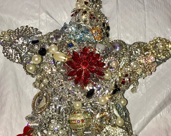 Rhinestone and Crystal Star Tree Topper