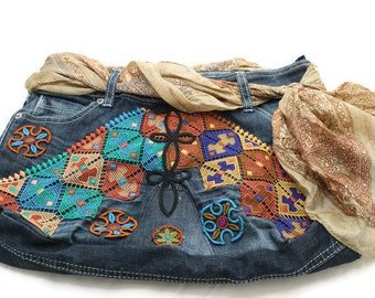 Shoulder jeans bag with adjustable strap