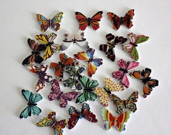 Butterfly Buttons - Wood - 10 Count