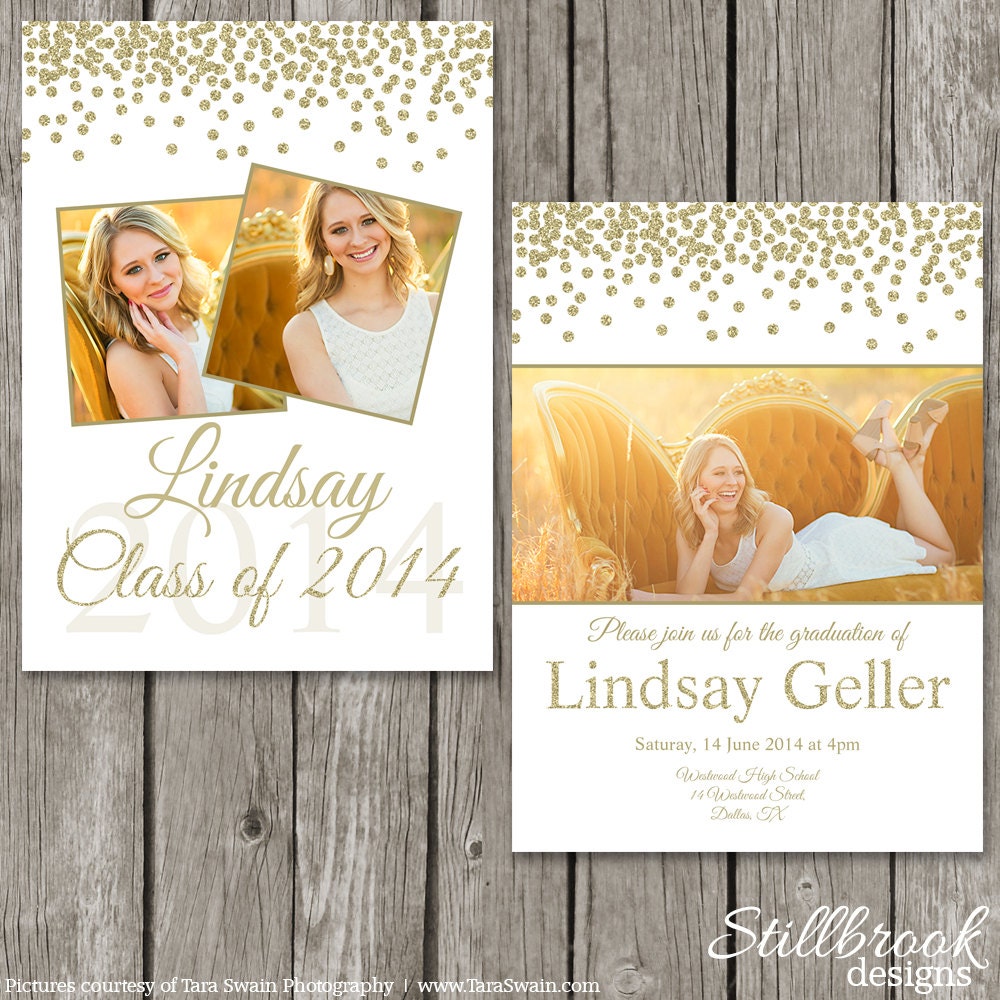 Graduation Announcement Template Senior Grad Photo Card