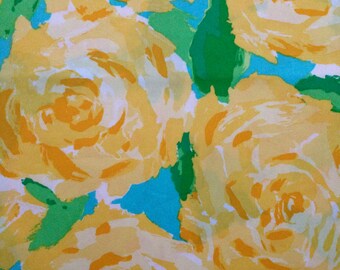 sunglow yellow first impression poplin cotton fabric square 18"x18" ~ lilly pulitzer