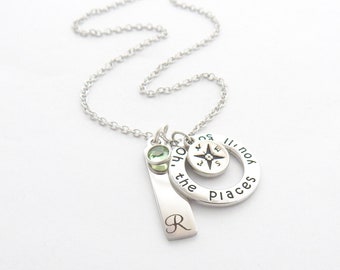 Graduation Necklace-OH the Places You'll Go -Compass Graduation Gift-Gifts for Graduates-High school graduation Jewelry- College Graduation