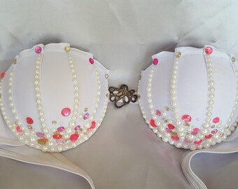 Mermiad Pearl and Pink Seashell Top Bathing Suit Octopus