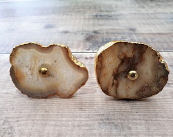 Agate Stone Gold Drawer Knobs,Agate Cupboard Knob, Agate Drawer Pulls Handle, Stone Drawer Knob, Geode Drawer Pulls