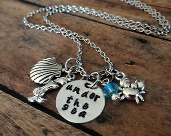 Little Mermaid Necklace-Under the sea necklace-little mermaid inspired-mermaid necklace