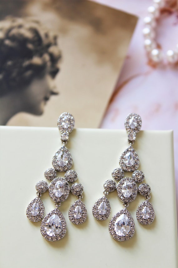 Art Deco Crystal Earrings Vintage Style Bridal Like This Item