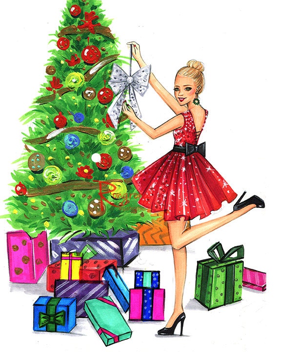 Christmas artChristmas gift Holiday illustrationGift for