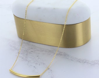 Minimal Gold Bar Necklace