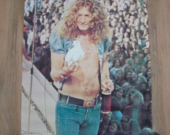 Original Vintage Robert Plant White Dove Led Zeppelin Poster 23 x 34.5 Inches