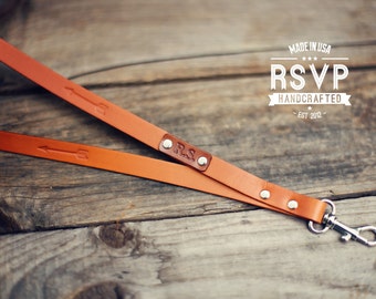 Custom Lanyard Arrow Leather, ID holder leather lanyard, key strap, Leather neck strap, ID holder badge,
