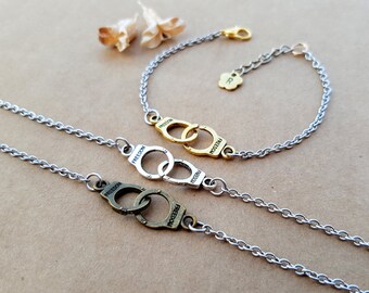 3 Partners in Crime Bracelets | Best Friends Bracelets | Matching Bracelets | Handcuffs Bracelets | Friendship Bracelets | Bff gift idea
