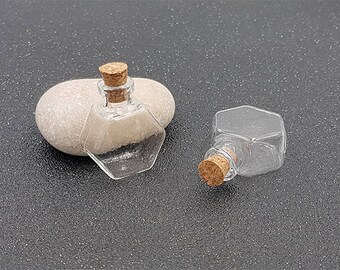 5 vials shape glass Hexagon 32mm