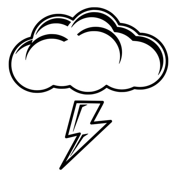 Lightning Storm Cloud Die-Cut Decal Car Window Wall Bumper