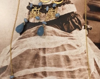 Set: Peru blue Opal Necklace