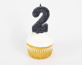 Glittered Number Candles