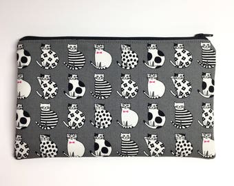 Pencil Case Zip Pouch - Dapper Cats