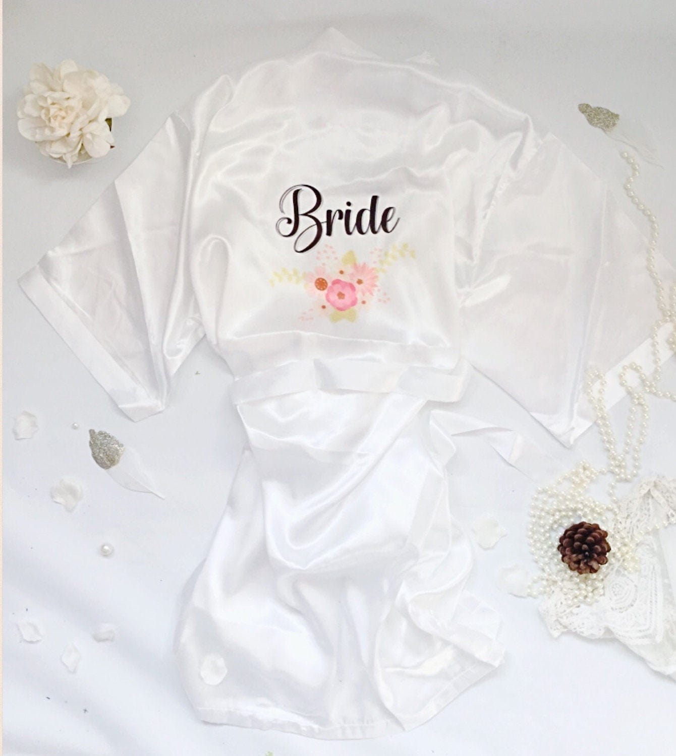 Personalised satin robe , Bridesmaids dressing gown, wedding party ... Personalised satin robe , Bridesmaids dressing gown, wedding party ...