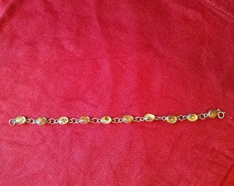 very cool late mid century sterling silver flower encapsulated bracelet