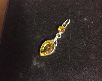 Golden topaz sterling silver pendant