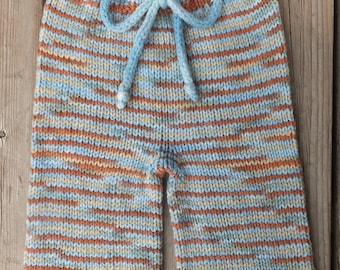 Hand Knitted Wool Shorts, Wool Diaper Cover, Wool Baby Shorties, Baby Boy Boardies, Size 6-18 months