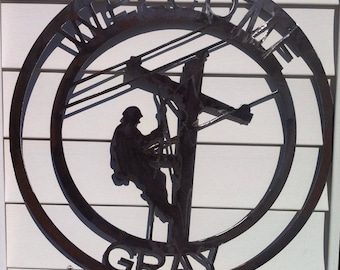 Lineman 24'' metal sign