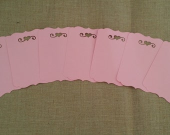 Tags with Heart & Scroll Set of 25