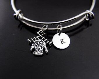 Knitter Gift Silver Knitting Needle Sweater Charm Bracelet Knit Charm Bangle Knitting Charm Beauty Gift Hostess Gift Coworker Gift